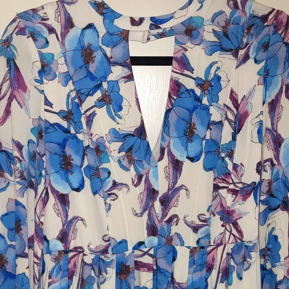 Free People Blue Teagan Long Sleeve Mini Dress - Picture 6 of 8